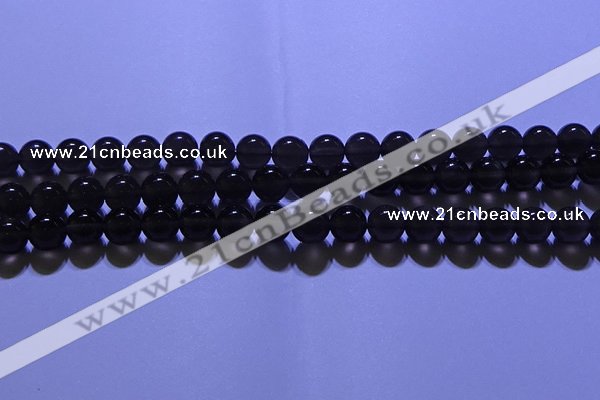 COB712 15.5 inches 8mm round ice black obsidian beads wholesale