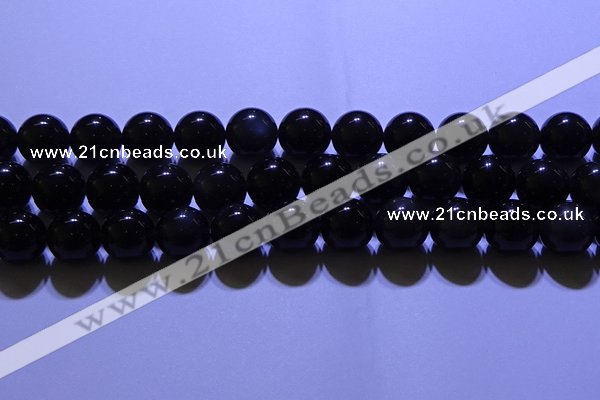 COB714 15.5 inches 12mm round ice black obsidian beads wholesale