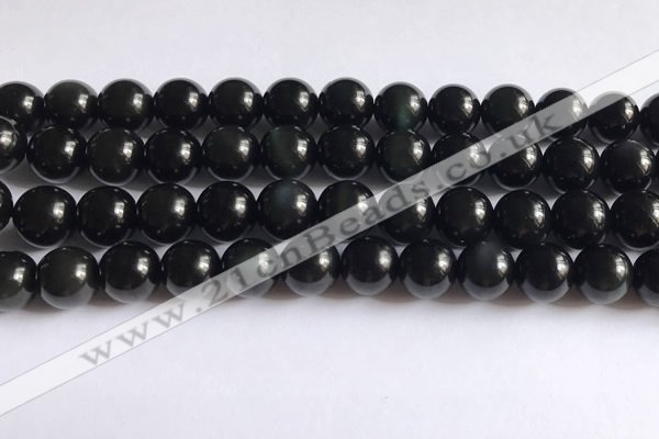 COB723 15.5 inches 10mm round black obsidian gemstone beads