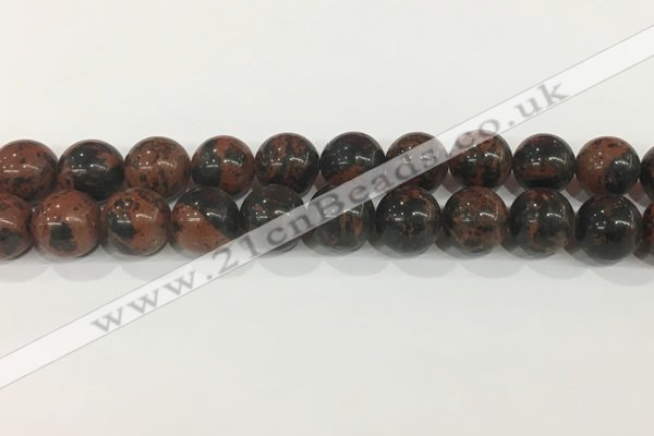 COB755 15.5 inches 14mm round mahogany obsidian beads wholesale