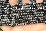 COB758 15.5 inches 4mm round snowflake obsidian beads wholesale