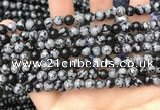 COB759 15.5 inches 6mm round snowflake obsidian beads wholesale