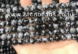 COB760 15.5 inches 8mm round snowflake obsidian beads wholesale