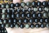 COB769 15.5 inches 12mm round golden obsidian beads wholesale