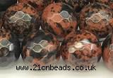 COB777 15 inches 10mm faceted round mahogany obsidian beads