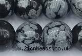 COB791 15 inches 10mm round snowflake obsidian beads, 2mm hole