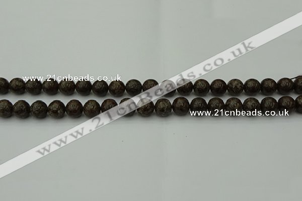 COB801 15.5 inches 6mm round red snowflake obsidian beads