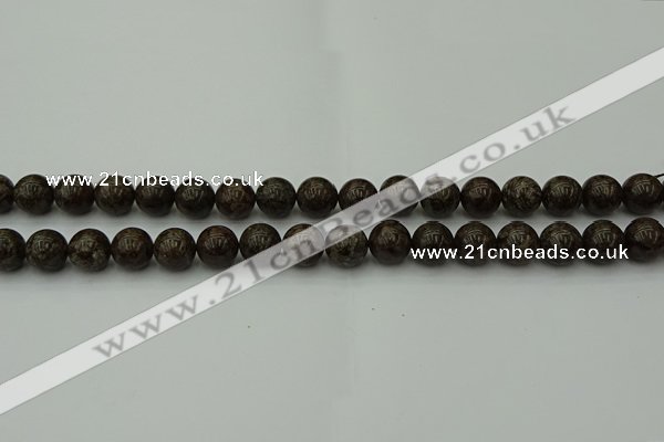 COB802 15.5 inches 8mm round red snowflake obsidian beads