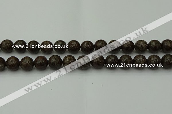 COB805 15.5 inches 14mm round red snowflake obsidian beads