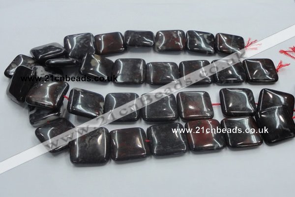 COJ04 15.5 inches 25*25mm square blood jasper gemstone beads