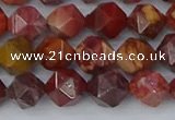 COJ1002 15.5 inches 8mm faceted nuggets red porcelain jasper beads