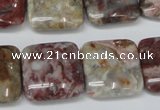 COJ216 15.5 inches 20*20mm square blood stone beads wholesale