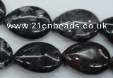 COJ30 15.5 inches 18*25mm flat teardrop blood jasper gemstone beads