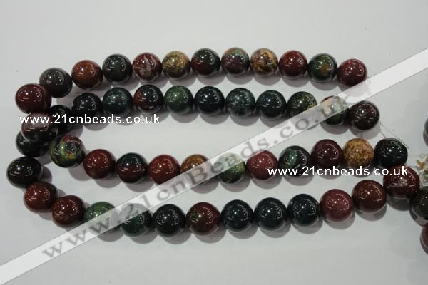 COJ305 15.5 inches 14mm round Indian bloodstone beads wholesale