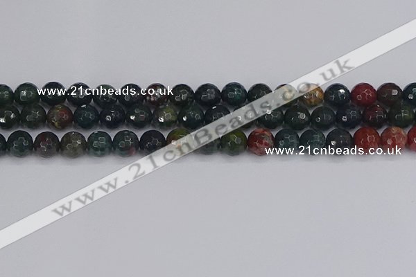 COJ312 15.5 inches 8mm faceted round Indian bloodstone beads