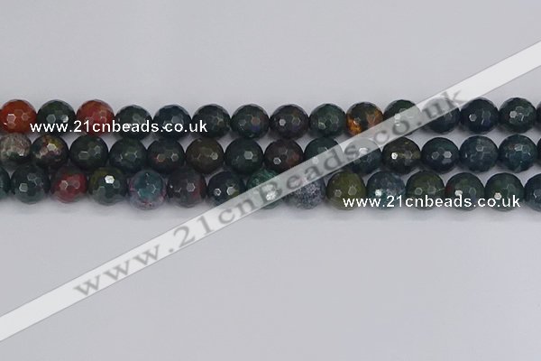 COJ313 15.5 inches 10mm faceted round Indian bloodstone beads