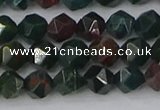 COJ320 15.5 inches 6mm faceted nuggets Indian bloodstone beads