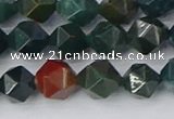 COJ321 15.5 inches 8mm faceted nuggets Indian bloodstone beads