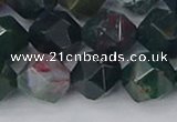 COJ323 15.5 inches 12mm faceted nuggets Indian bloodstone beads