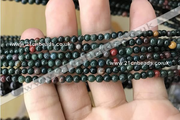 COJ330 15.5 inches 4mm round Indian bloodstone beads wholesale