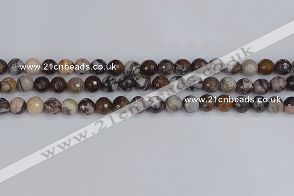 COJ362 15.5 inches 8mm faceted round outback jasper beads