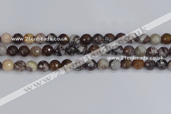 COJ364 15.5 inches 12mm faceted round outback jasper beads