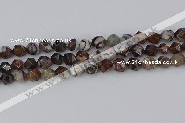 COJ374 15.5 inches 12mm faceted nuggets outback jasper beads