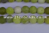 COJ401 15.5 inches 6mm round matte olive jade beads wholesale