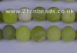 COJ402 15.5 inches 8mm round matte olive jade beads wholesale