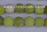 COJ403 15.5 inches 10mm round matte olive jade beads wholesale