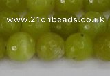 COJ412 15.5 inches 12mm faceted round olive jade beads