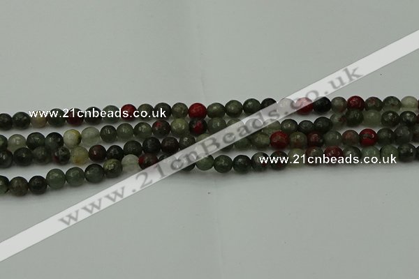 COJ460 15.5 inches 4mm faceted round blood jasper beads wholesale
