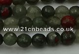 COJ461 15.5 inches 6mm faceted round blood jasper beads wholesale