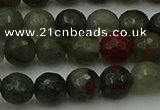 COJ462 15.5 inches 8mm faceted round blood jasper beads wholesale