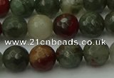 COJ463 15.5 inches 10mm faceted round blood jasper beads wholesale