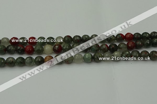 COJ463 15.5 inches 10mm faceted round blood jasper beads wholesale