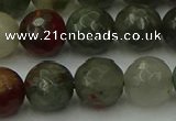 COJ465 15.5 inches 14mm faceted round blood jasper beads wholesale