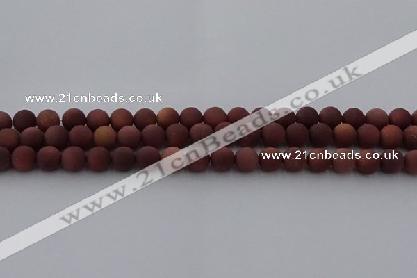 COJ472 15.5 inches 8mm round matte African blood jasper beads