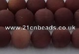 COJ473 15.5 inches 10mm round matte African blood jasper beads