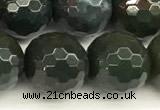 COJ503 15 inches 12mm faceted round Indian bloodstone jasper beads