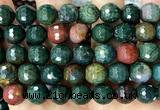 COJ515 15 inches 12mm faceted round Indian bloodstone beads wholesale