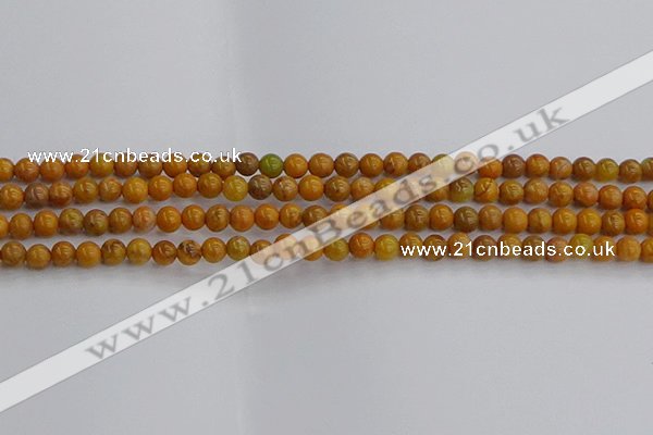 COJ600 15.5 inches 4mm round orpiment jasper beads wholesale