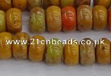 COJ612 15.5 inches 5*8mm rondelle orpiment jasper beads