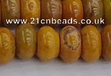 COJ614 15.5 inches 6*12mm rondelle orpiment jasper beads