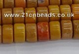 COJ621 15.5 inches 5*8mm heishi orpiment jasper beads