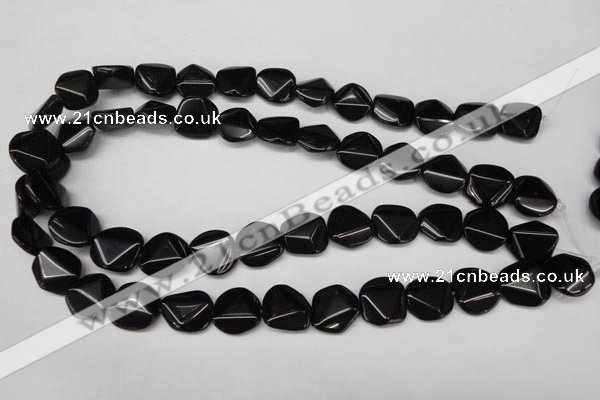 CON100 15.5 inches 16mm cut coin black onyx gemstone beads