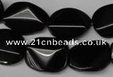 CON105 15.5 inches 15*20mm cut oval black onyx gemstone beads