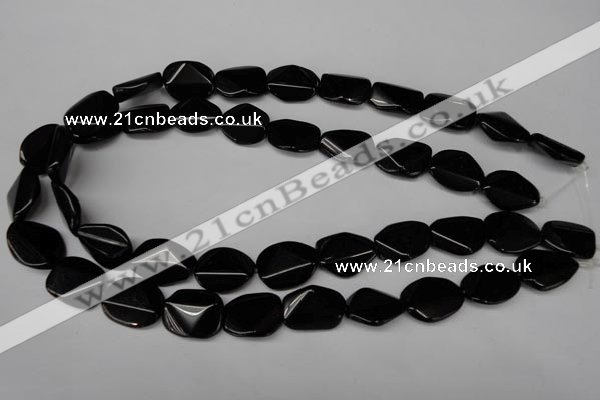 CON105 15.5 inches 15*20mm cut oval black onyx gemstone beads