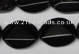 CON106 15.5 inches 18*25mm cut oval black onyx gemstone beads