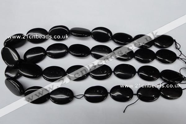 CON35 15.5 inches 18*25mm oval black onyx gemstone beads